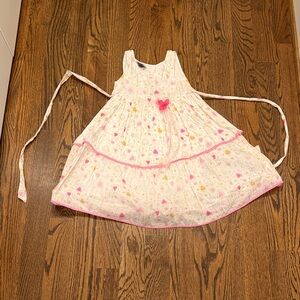 marmellata White Sundress with Pink & Gold Heart Print